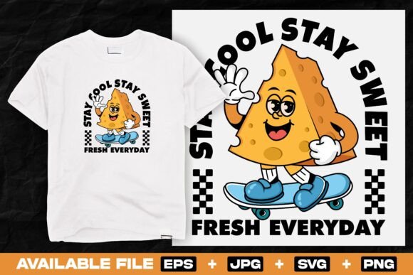 Cheese Mascot Riding a Skateboard Design Review