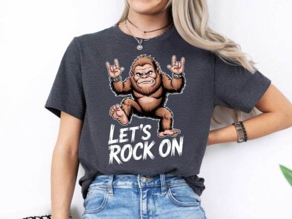 Review: Let's Rock on Bigfoot Funny T-shirt PNG