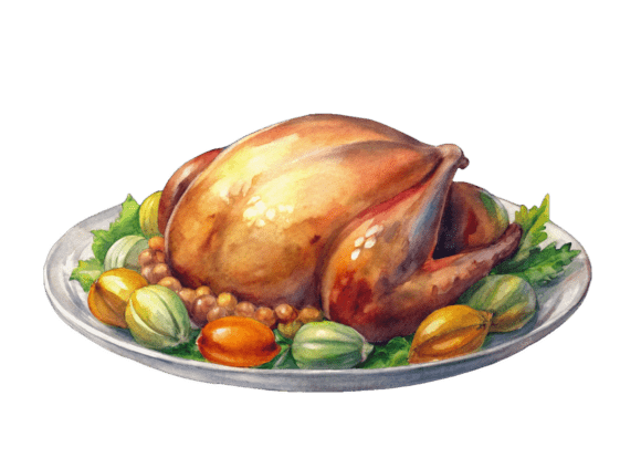Review: Watercolor Thanksgiving Day Dinner PNG for Embroidery