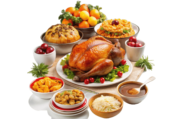 Roasted Chicken Thanksgiving Meal PNG: A Designer's Review
