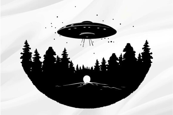 UFO Alien Silhouette: A Designer's Take on Stitching Sci-Fi